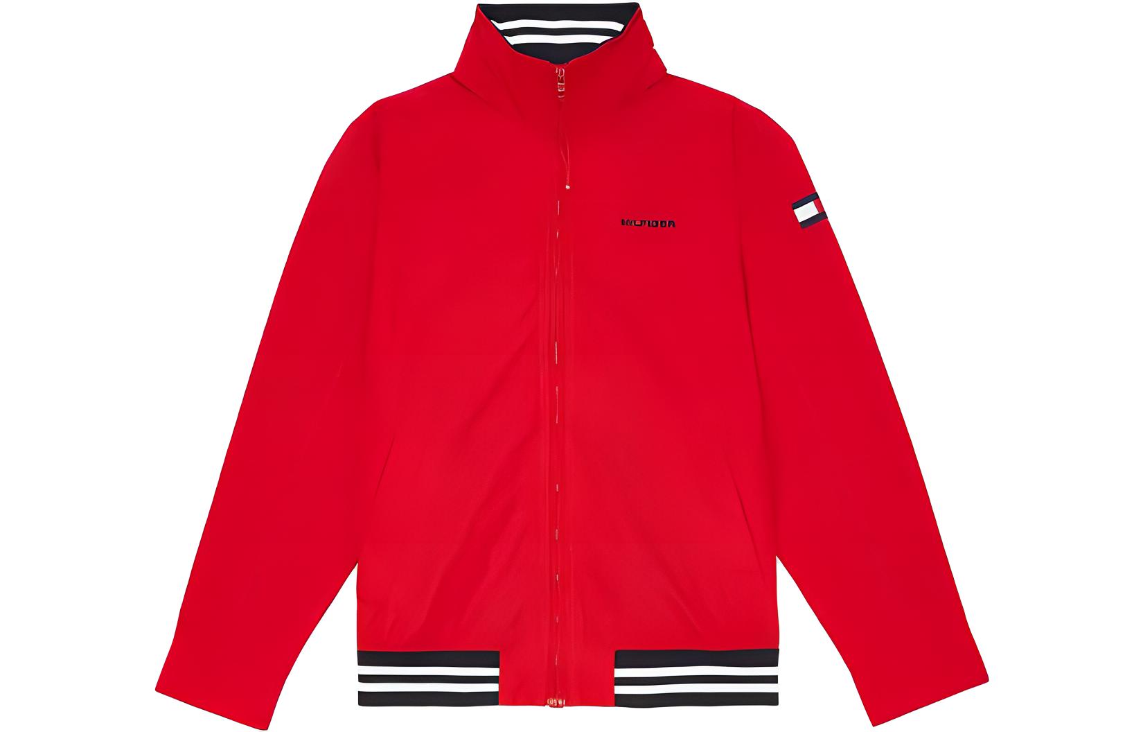 Tommy Hilfiger Regatta Stripe Zip-Up Jacket Red Long-Sleeve Outerwear 78C4175-XLG