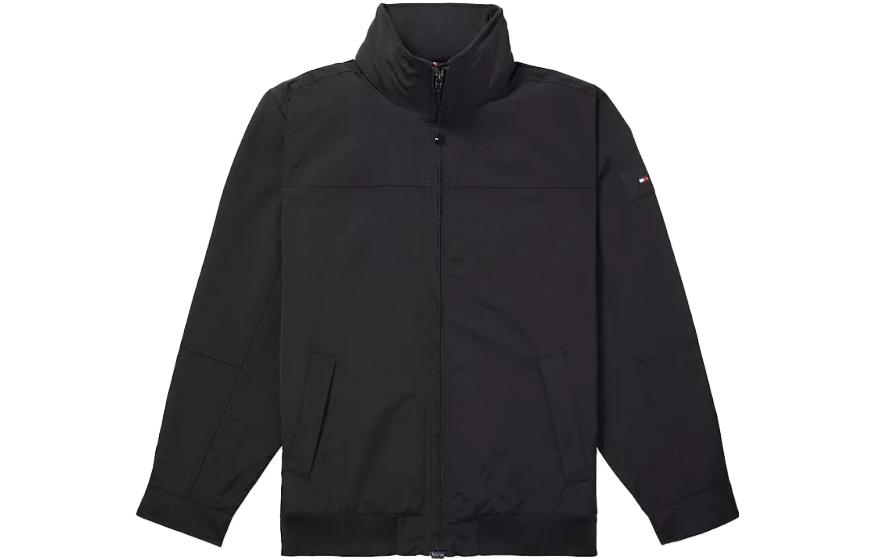 Tommy Hilfiger Regatta Windbreaker Jacket Black High-Neck Zip Outerwear 78J9181-BDS