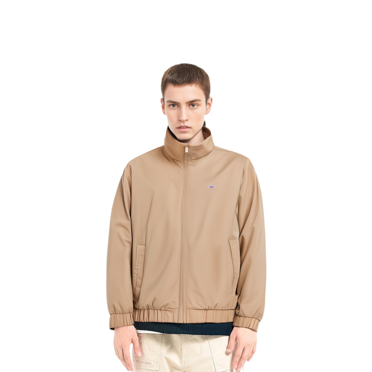 Shop Tommy Hilfiger 寬鬆休閒純色立領外套 DM0DM17982-AB0