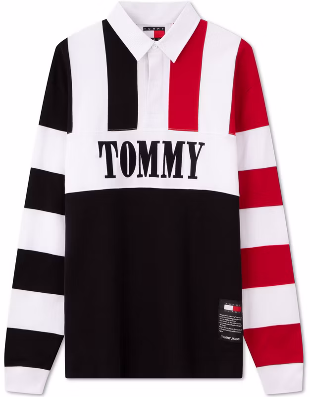 tommy-hilfiger-retro-colorblock-cotton-oversized-long-sleeve-polo-black-white-red-dm-0-dm-19127
