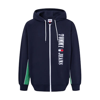 Tommy Hilfiger Retro Colorblock Embroidered Loose Fit Zip Hoodie Men’s DM0DM16374C87