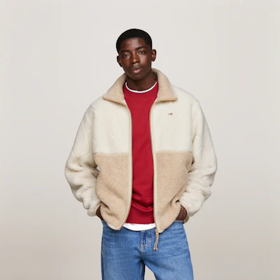 汤米·希尔费格复古拼色羊羔绒夹克男款宽松版 DM0DM19644 Details for 汤米·希尔费格复古拼色羊羔绒夹克男款宽松版 DM0DM19644