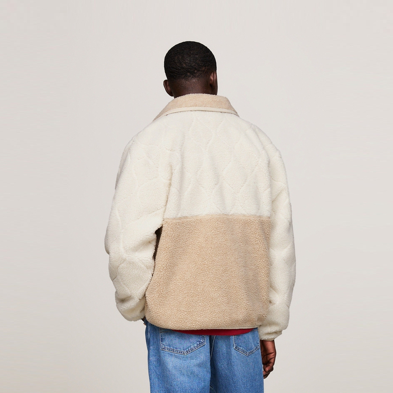 Sizing 汤米·希尔费格复古拼色羊羔绒夹克男款宽松版 DM0DM19644