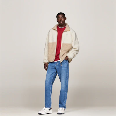 汤米·希尔费格复古拼色羊羔绒夹克男款宽松版 DM0DM19644 Cheap 汤米·希尔费格复古拼色羊羔绒夹克男款宽松版 DM0DM19644