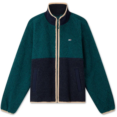 汤米·希尔费格复古拼色羊羔绒夹克男款宽松版 DM0DM19644 1