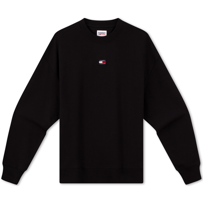 Tommy Hilfiger Retro Embroidered Cotton Crewneck Sweatshirt Black DM0DM16370
