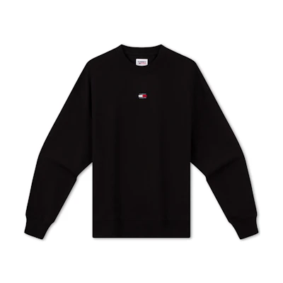Tommy Hilfiger Retro Embroidered Cotton Crewneck Sweatshirt Black DM0DM16370