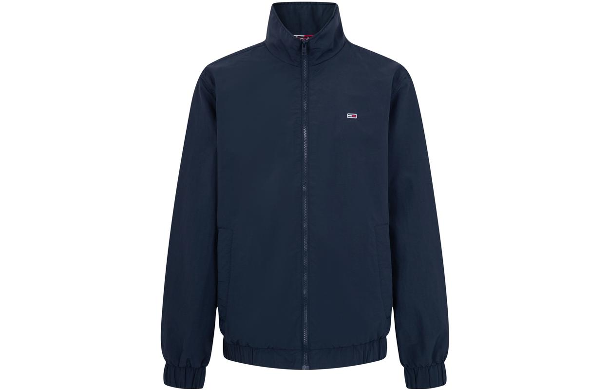 Tommy Hilfiger Retro Embroidered Logo Stand Collar Jacket Men Navy Blue DM0DM15916-C87