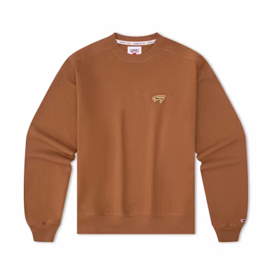 Tommy Hilfiger Retro Gold Trim Logo Oversized Pullover Crewneck Sweatshirt Unisex DM0DM17784