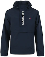 Tommy Hilfiger Retro Lightweight Half-Zip Lettering Hooded Jacket Tennis Style 152AN677 Tommy Hilfiger Retro Lightweight Half-Zip Lettering Hooded Jacket Tennis Style 152AN677
