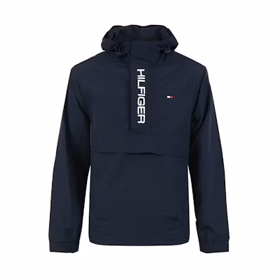 Tommy Hilfiger Retro Lightweight Half-Zip Lettering Hooded Jacket Tennis Style 152AN677