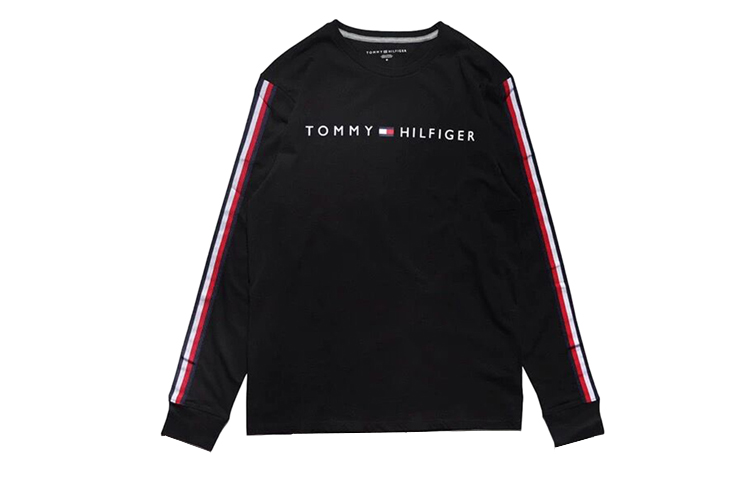 Tommy Hilfiger Retro Logo Crewneck Long Sleeve T-Shirt Black (). 78E2793-001