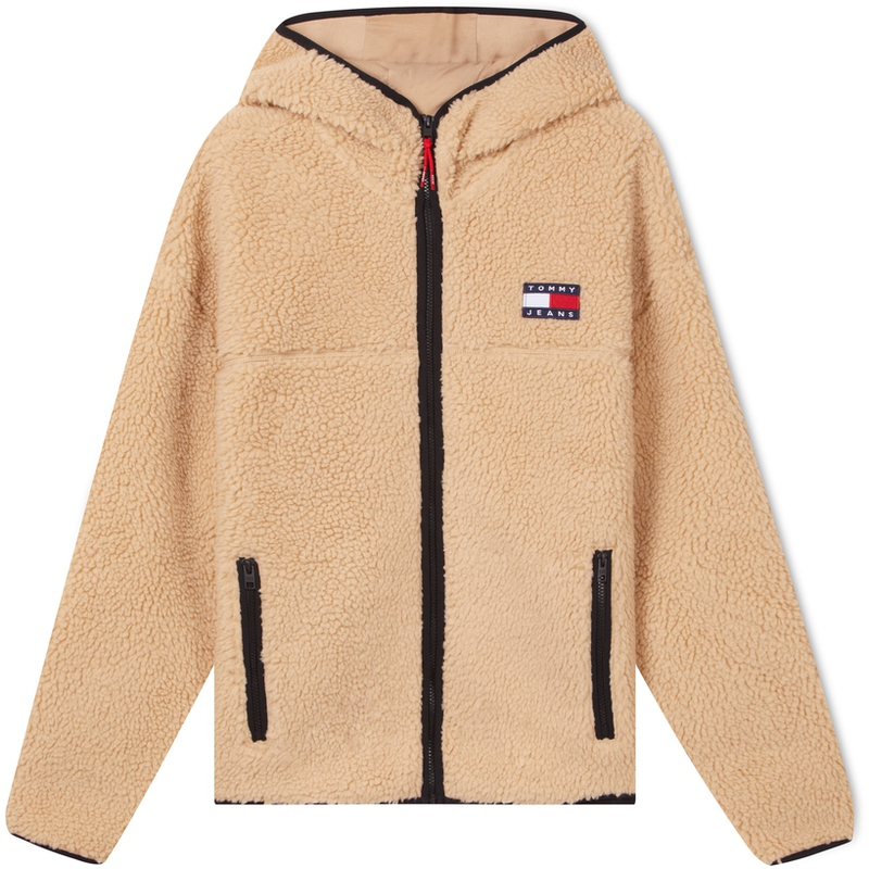 Tommy Hilfiger Retro Sherpa Hoodie Jacket with Embroidery Design DM0DM15509