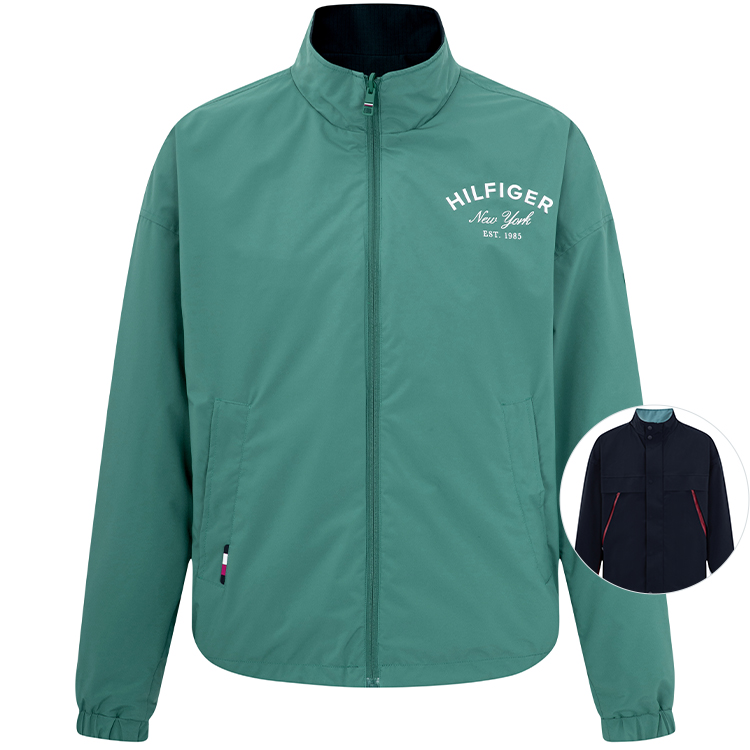 Tommy Hilfiger Reversible Colorblock Logo Jacket Blue/Green & Navy MW0MW30246-DW5