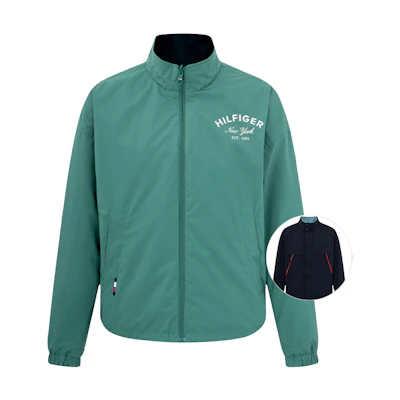 Tommy Hilfiger Reversible Colorblock Logo Jacket Blue/Green & Navy MW0MW30246-DW5