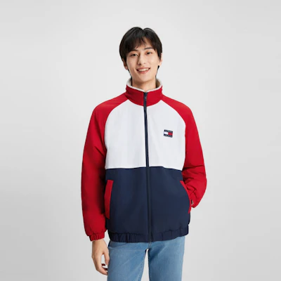 汤米·希尔费格拼色可翻转羊羔绒夹克男女同款时尚外套 DM0DM17232 6