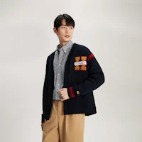 Shop 타미 힐피거 리버서블 컬러블록 브이넥 가디건 스웨터 MW0MW34193