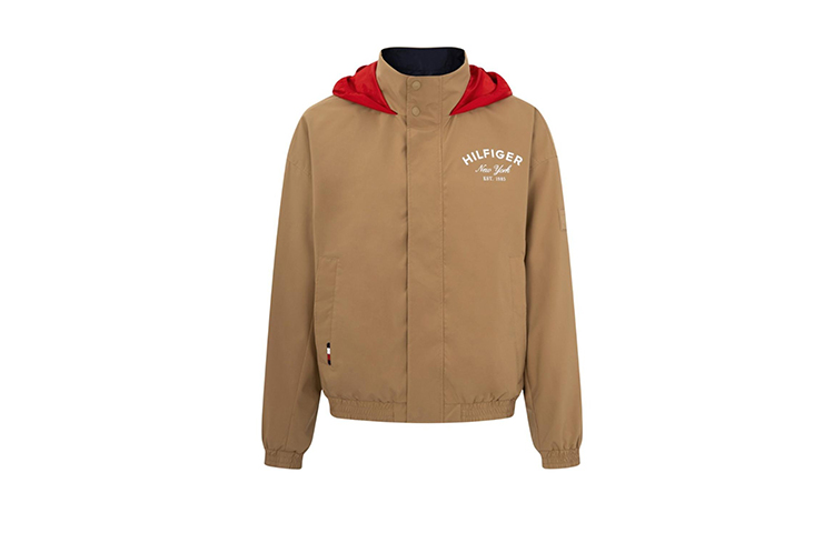 Tommy Hilfiger Reversible Letter Logo Hooded Jacket Khaki MW0MW31265GW8