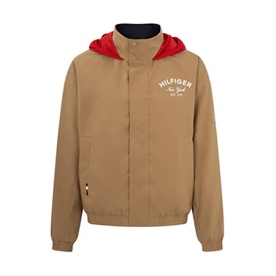 Tommy Hilfiger Reversible Letter Logo Hooded Jacket Khaki MW0MW31265GW8