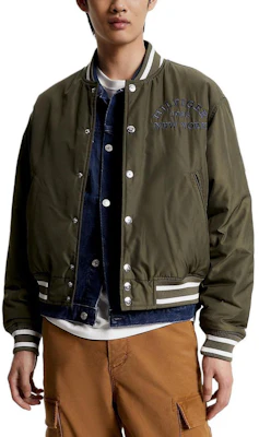 Tommy Hilfiger 雙面徽標飛行夾克 軍綠色長袖外套 MW32794-RBN Order Tommy Hilfiger 雙面徽標飛行夾克 軍綠色長袖外套 MW32794-RBN