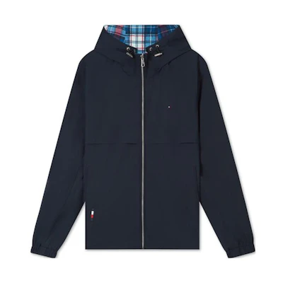 Tommy Hilfiger Reversible Plaid Hooded Jacket Navy/Blue Red White Check MW0MW32805