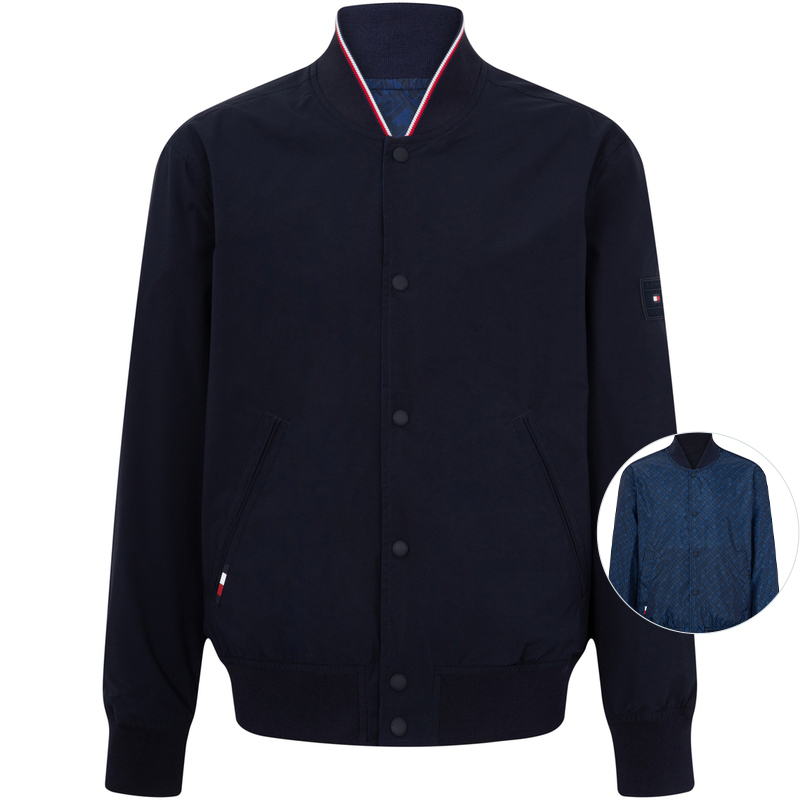 Tommy Hilfiger Reversible Water-Resistant Varsity Bomber Jacket for Men MW0MW31081DW5
