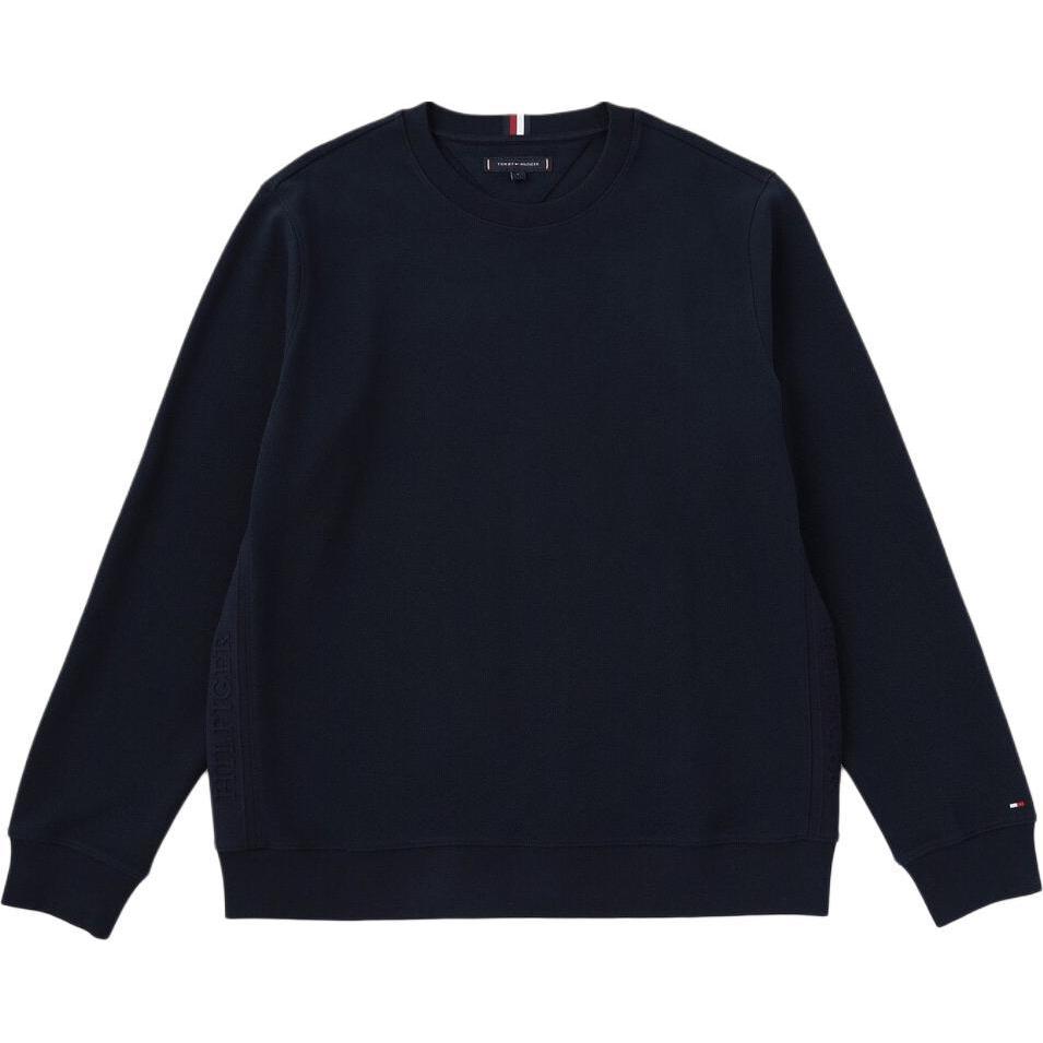 Tommy Hilfiger Side Logo Jacquard Crewneck Sweatshirt Navy Blue MW36773-DW5