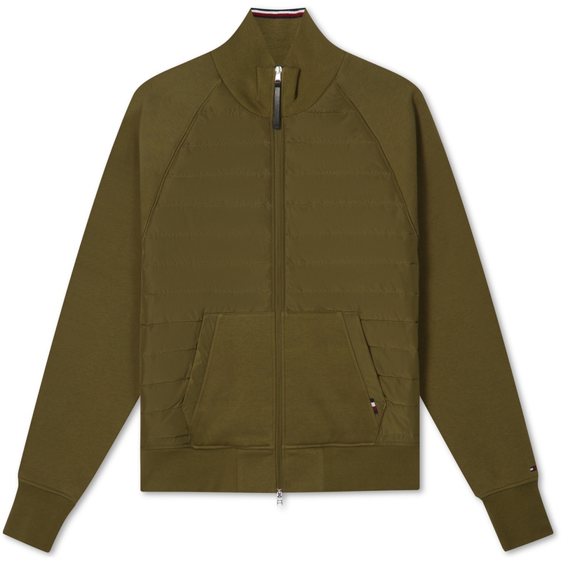 Tommy Hilfiger Simple Zip-Up Fleece Sweatshirt with Colorblock Design MW0MW34168