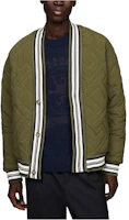 Tommy Hilfiger Single-Breasted Stripe Trim Jacket Pushcart Green MW0MW32270-MS2 Tommy Hilfiger Single-Breasted Stripe Trim Jacket Pushcart Green MW0MW32270-MS2