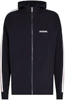 Tommy Hilfiger Sky Blue Stripe Print Hooded Zip-Up Jacket MW0MW33544-DW5 Tommy Hilfiger Sky Blue Stripe Print Hooded Zip-Up Jacket MW0MW33544-DW5