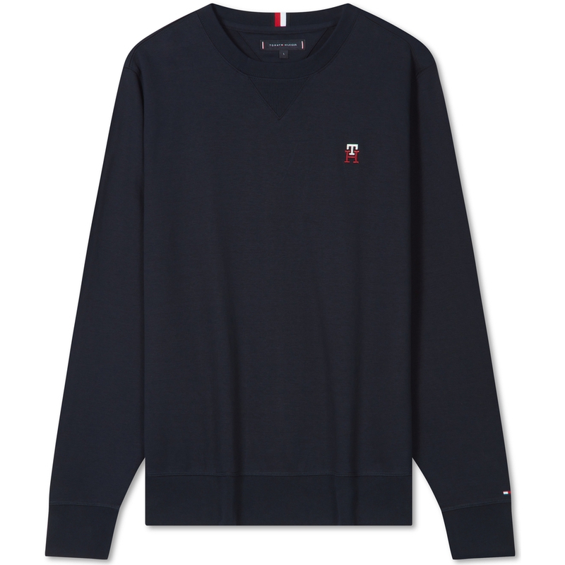 Tommy Hilfiger Slim Fit Solid Crewneck Sweatshirt with Minimal Embroidery MW0MW32724