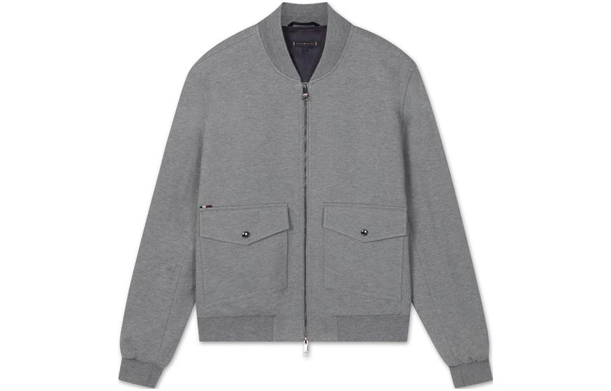 Tommy Hilfiger Snap Pocket Bomber Jacket Gray MW0MW32057