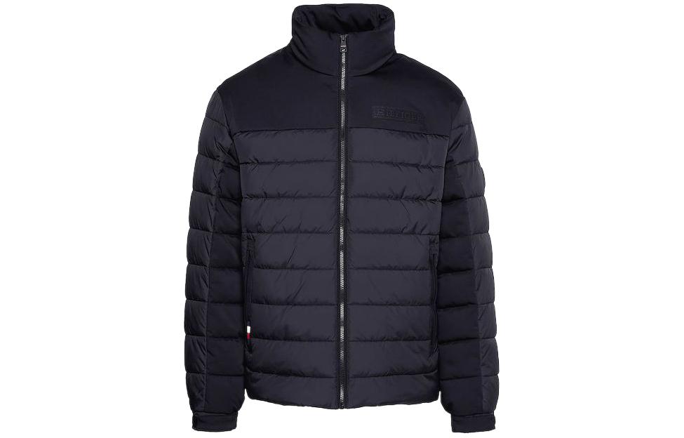 Tommy Hilfiger Solid Black Zip-Up Jacket for Men MW34263-BDS