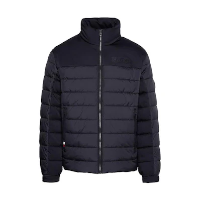 Tommy Hilfiger Solid Black Zip-Up Jacket for Men MW34263-BDS