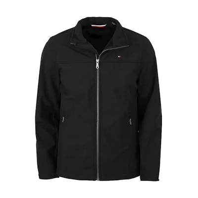 Tommy Hilfiger Solid Black Zip-Up Jacket with Stand Collar 155AP287-XH