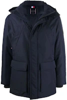 Tommy Hilfiger Solid Blue Hooded Casual Jacket for Men MW0MW21016-DW5 Tommy Hilfiger Solid Blue Hooded Casual Jacket for Men MW0MW21016-DW5