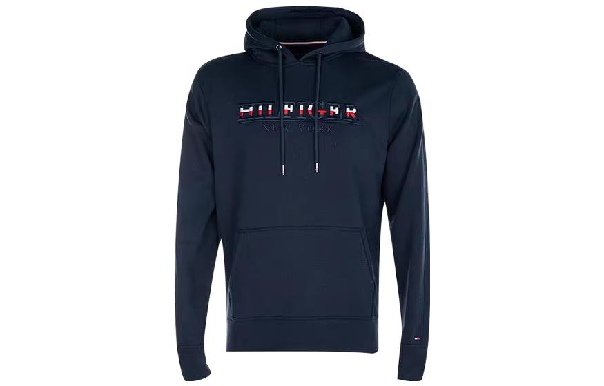 Tommy Hilfiger Solid Blue Hoodie Long Sleeve Sweater MW0MW11591IW