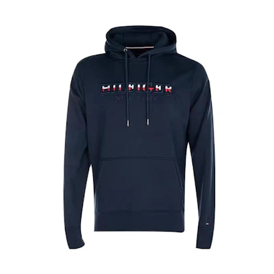 Tommy Hilfiger Solid Blue Hoodie Long Sleeve Sweater MW0MW11591IW