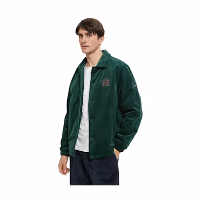Tommy Hilfiger Solid Color Casual Long-Sleeve Jacket Dark Green MW0MW28076