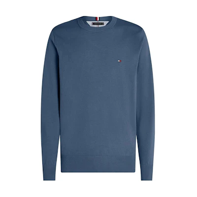 Tommy Hilfiger Solid Color Crewneck Pullover Sweatshirt Blue MW0MW21316DBX
