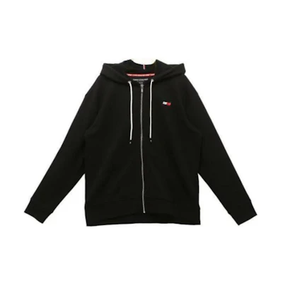 Tommy Hilfiger Solid Color Hooded Zip Jacket Black TP35128J-BLK