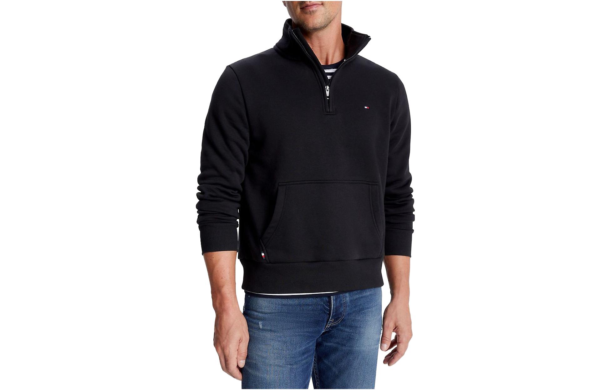 Tommy Hilfiger Solid Color Loose Fit Mock Neck Sweatshirt 78J8233-BDS