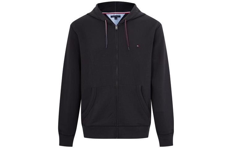 Tommy Hilfiger Solid Color Zip Hoodie with Small Logo Embroidery C8878J2409