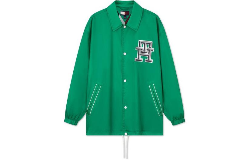 Tommy Hilfiger Solid Green Loose-Fit Long-Sleeve Jacket MW34335-L4B