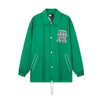 Tommy Hilfiger Solid Green Loose-Fit Long-Sleeve Jacket MW34335-L4B