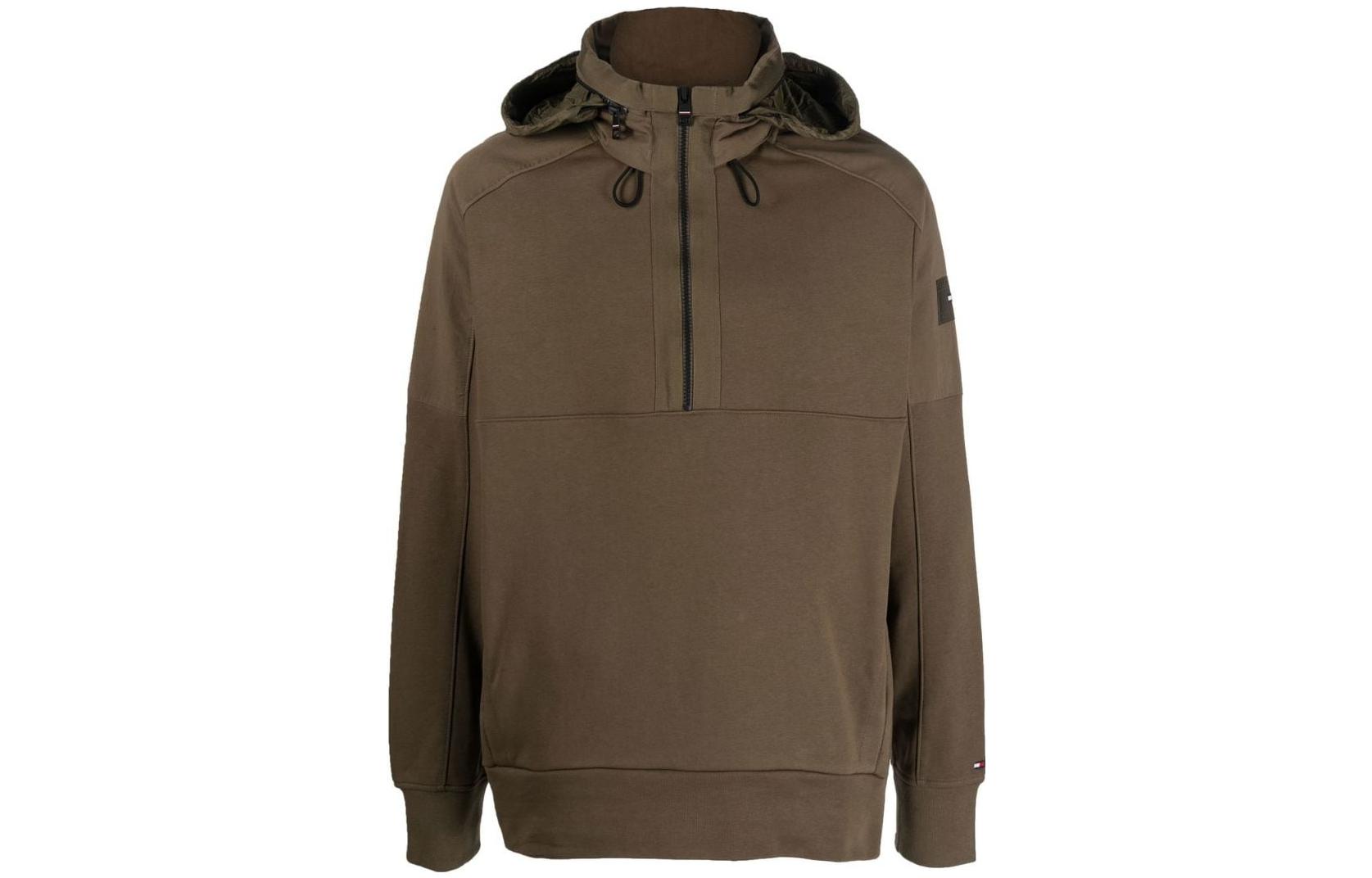Tommy Hilfiger Solid Half-Zip Hoodie Army Green MW0MW25893-RBU