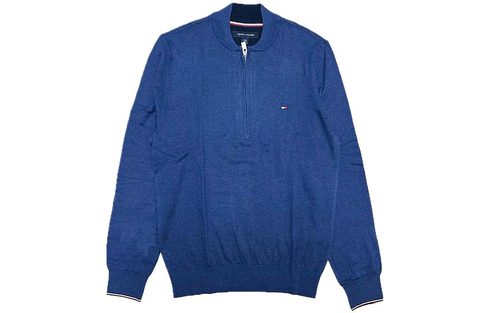 Tommy Hilfiger Solid Half-Zip Mock Neck Sweatshirt Blue 78J2123-420