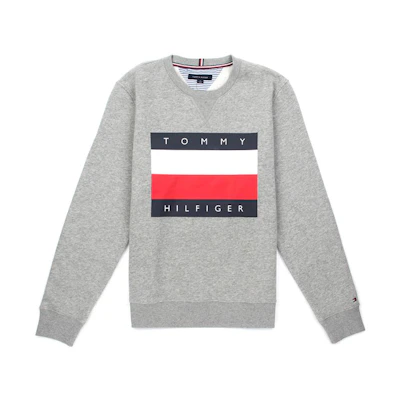 Tommy Hilfiger Solid Logo Crewneck Sweatshirt Grey C8878C2685-963