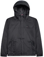 Tommy Hilfiger Solid Logo Embroidered Waterproof Windbreaker Jacket Black Men 156AP010-BLACK Tommy Hilfiger Solid Logo Embroidered Waterproof Windbreaker Jacket Black Men 156AP010-BLACK