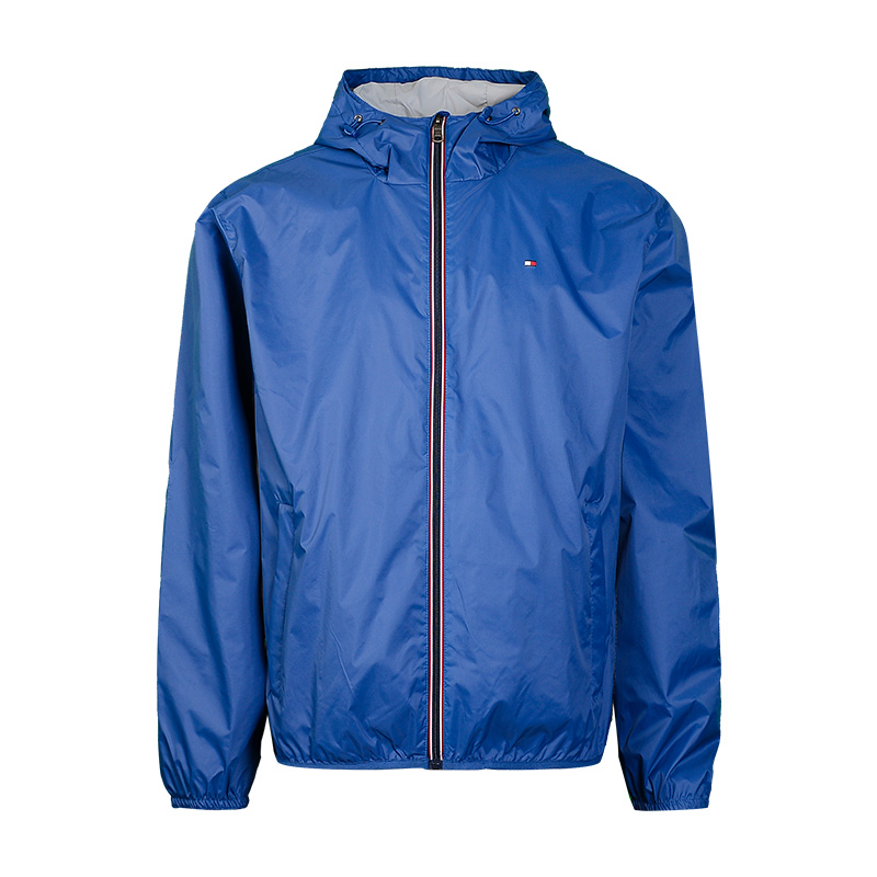 Order Jaket Hoodie Pria Tommy Hilfiger Logo Bordir Solid Windbreaker. 157AN076